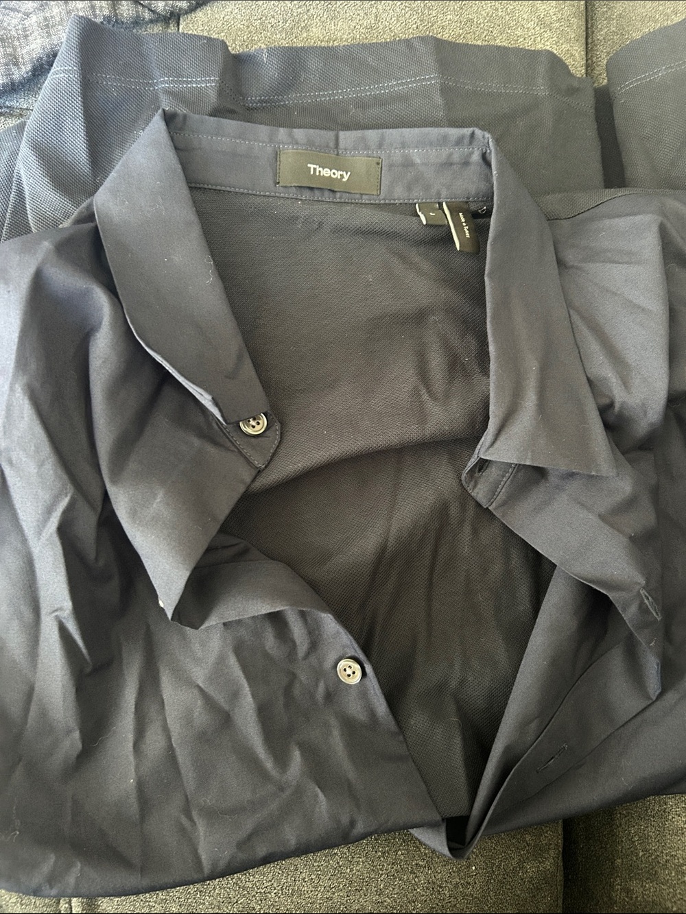 Theory Navy-Black Dress Shirt